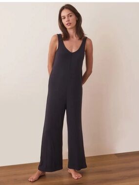 Marine Layer Lexi Rib Lounge Jumpsuit Womens Size XL NAVY NWT